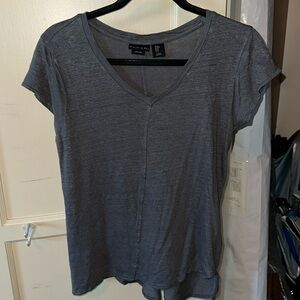 Linen T Shirt Grey Womens M